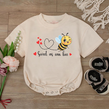 Sweet As Can Bee Baby Romper - Adorable Newborn Bee Outfit Baby Shower Gift for Girls Summer Baby Clothes Cute Bodysuit