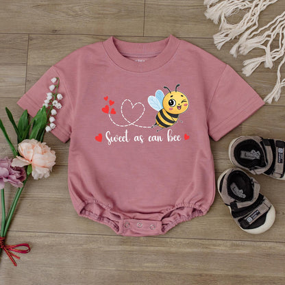 Sweet As Can Bee Baby Romper - Adorable Newborn Bee Outfit Baby Shower Gift for Girls Summer Baby Clothes Cute Bodysuit