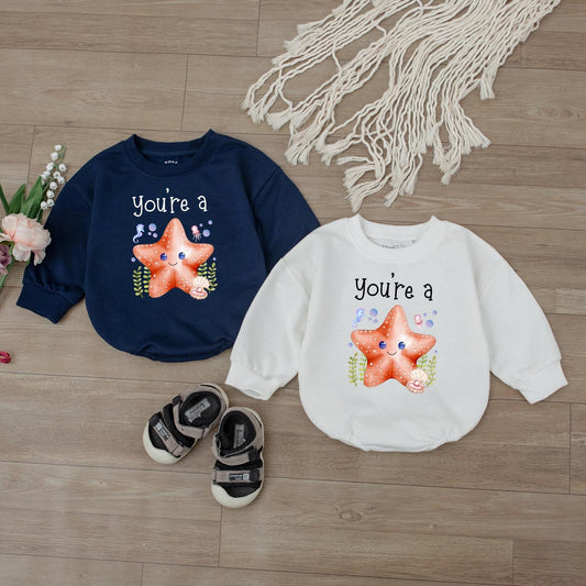 Starfish Baby Romper, Ocean Theme Bodysuit for Baby Girl or Boy, Cute Sea Star Outfit, Under the Sea Beach Clothes, Summer Toddler Gift