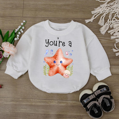 Starfish Baby Romper, Ocean Theme Bodysuit for Baby Girl or Boy, Cute Sea Star Outfit, Under the Sea Beach Clothes, Summer Toddler Gift
