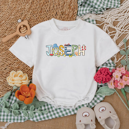 Personalized Beach Baby Romper Ocean Theme Summer Bodysuit Custom Name New Baby Shower Gift Infant Bubble Outfit Gender Neutral