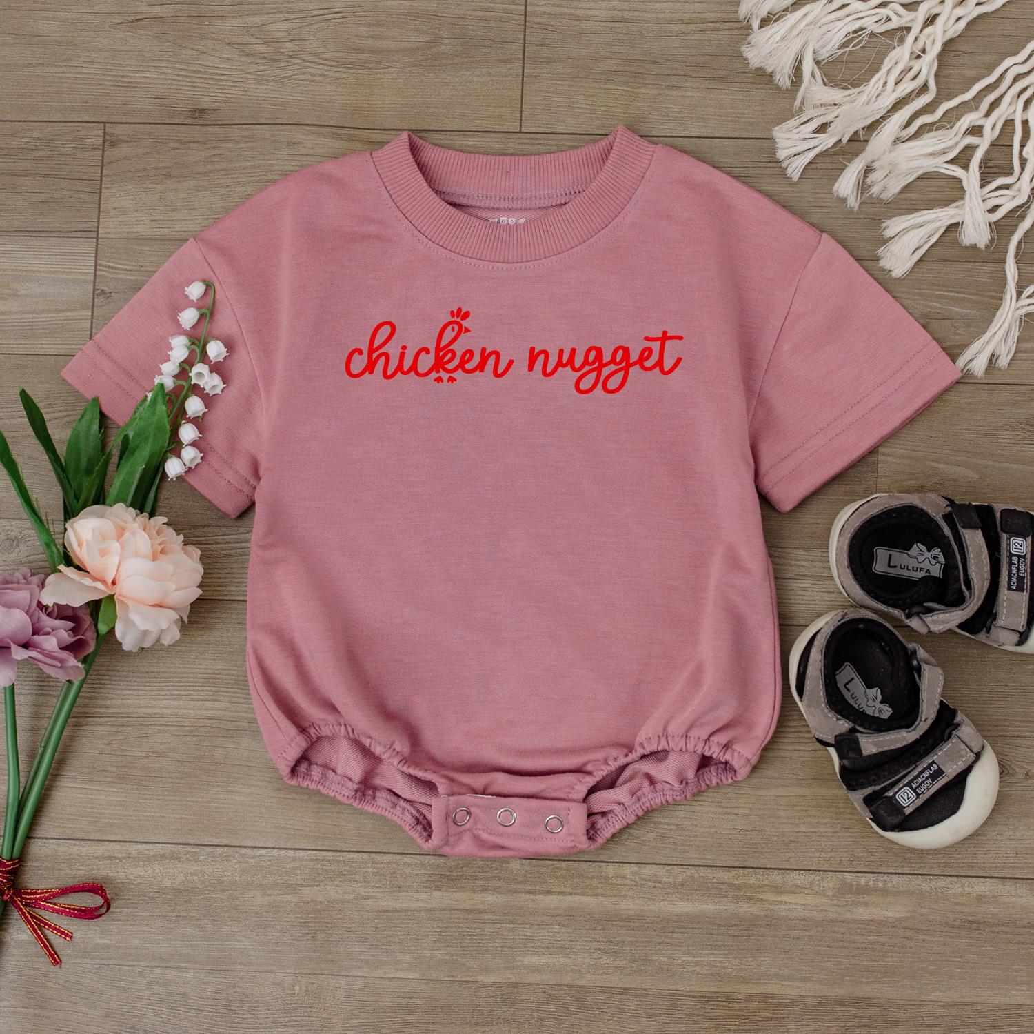Funny Chicken Nugget Baby Romper Cute Infant Bodysuit Unisex Newborn Coming Home Outfit Baby Shower Gift