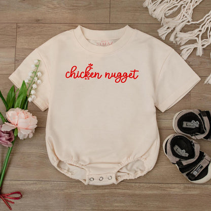 Funny Chicken Nugget Baby Romper Cute Infant Bodysuit Unisex Newborn Coming Home Outfit Baby Shower Gift