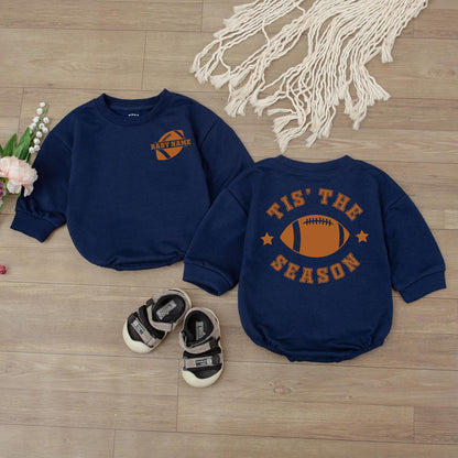 Custom Football Baby Romper Personalized Name & Number Gameday Bodysuit Perfect for Little Fan's Game Day Outfit Baby Shower Gift