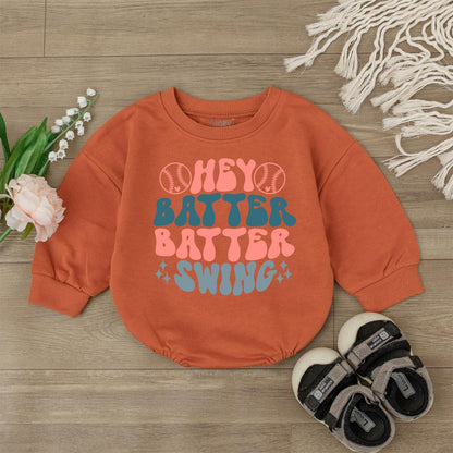 Hey Batter Batter Swing Baby Baseball Romper Retro Boy Outfit Cute Girl Clothes Game Day Sport Shirt Newborn Jumpsuit