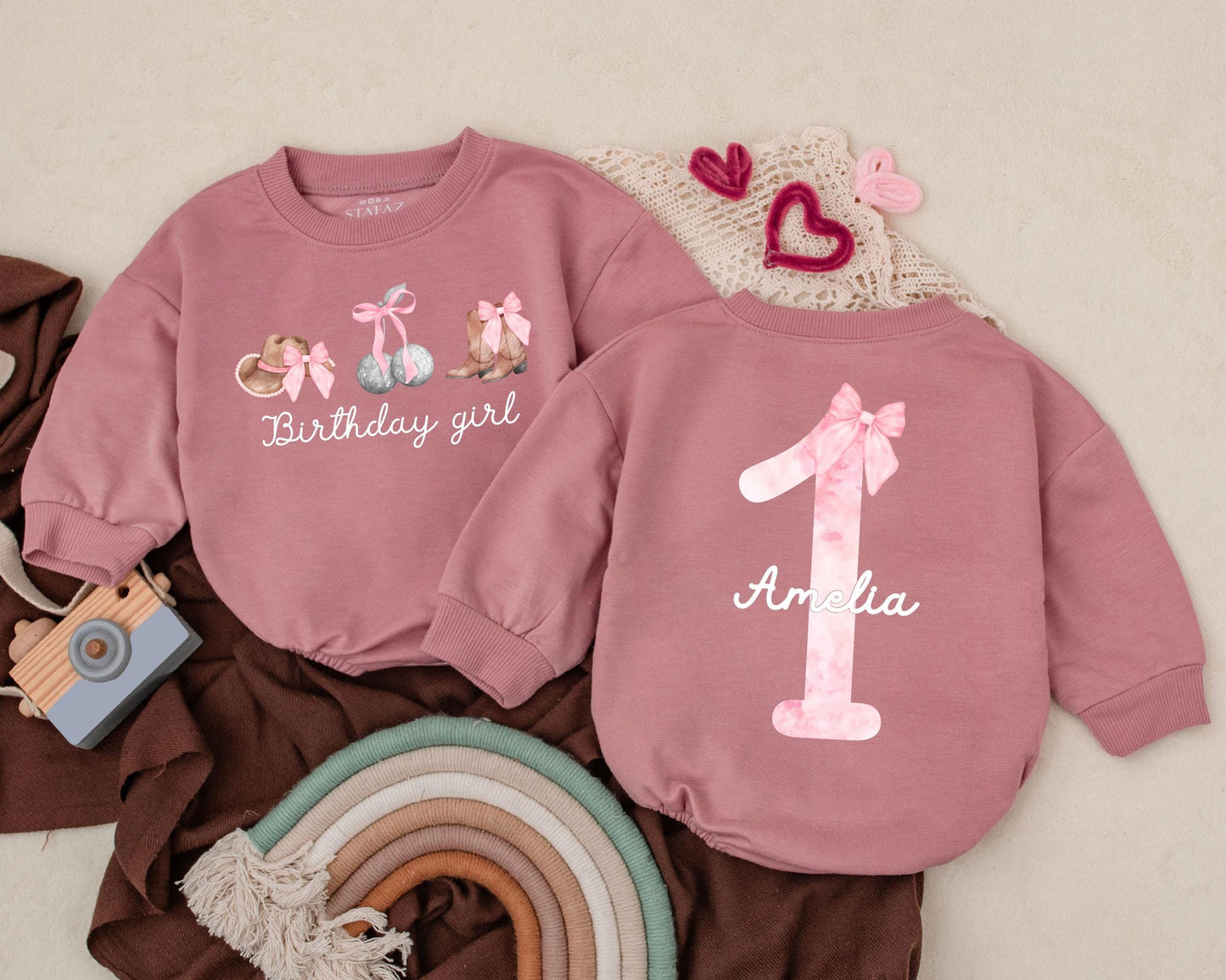 Custom Name Birthday Girl Romper My First Rodeo Outfit Retro Cowgirl Bodysuit Western Baby Clothes 1st Birthday Cowgirl Gift