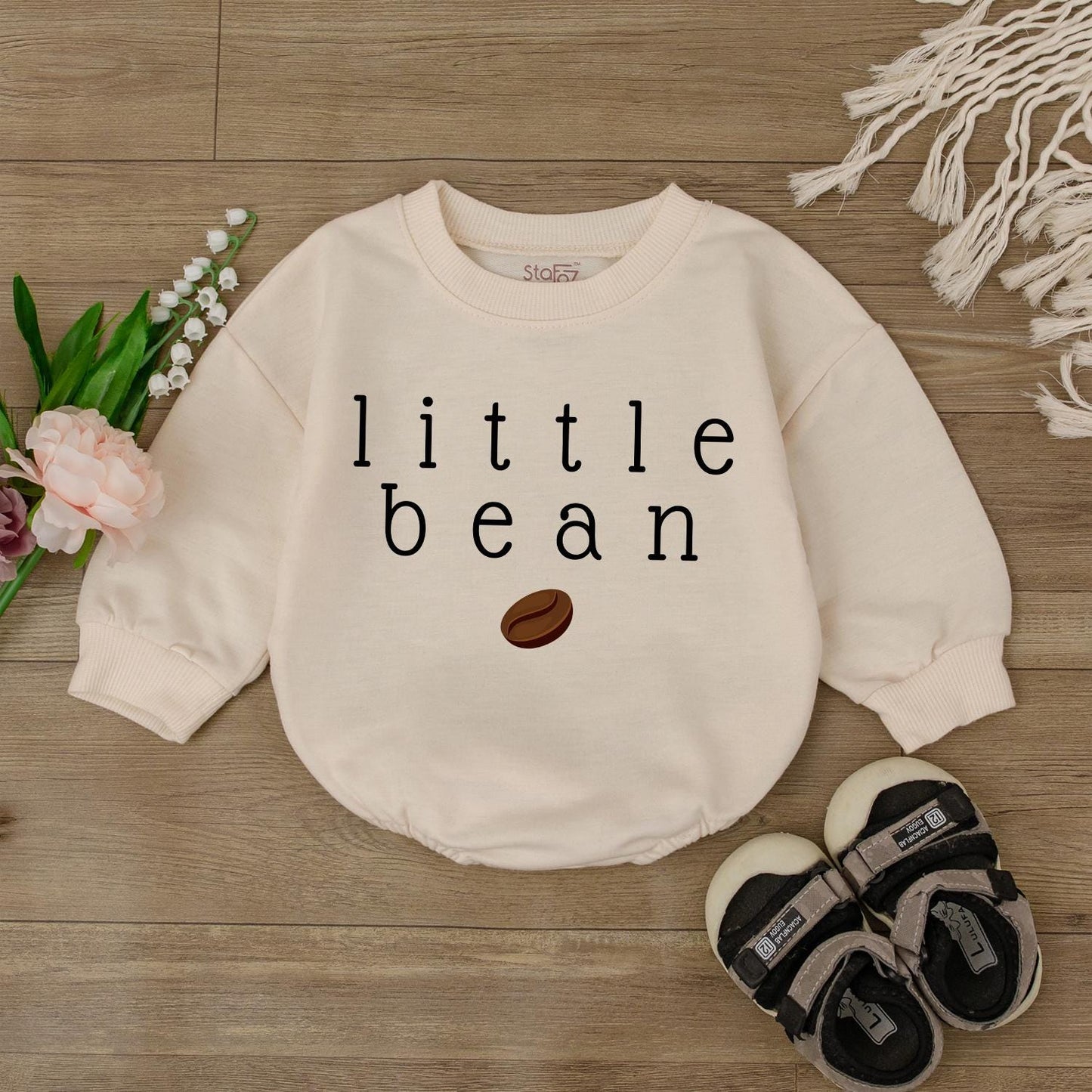 Little Bean Baby Bodysuit My Birthstone Is a Coffee Bean Romper Minimalist Coffee Baby Outfit Newborn Unisex Gift