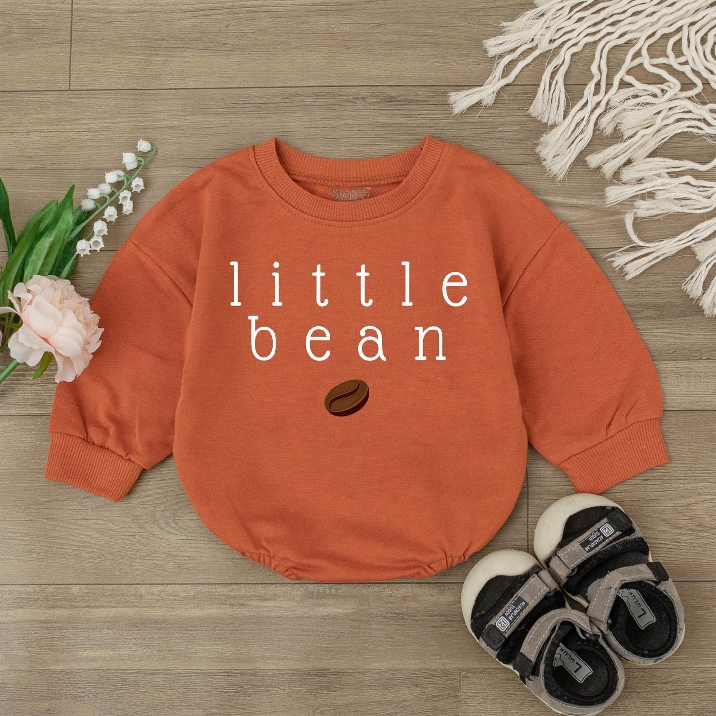 Little Bean Baby Bodysuit My Birthstone Is a Coffee Bean Romper Minimalist Coffee Baby Outfit Newborn Unisex Gift