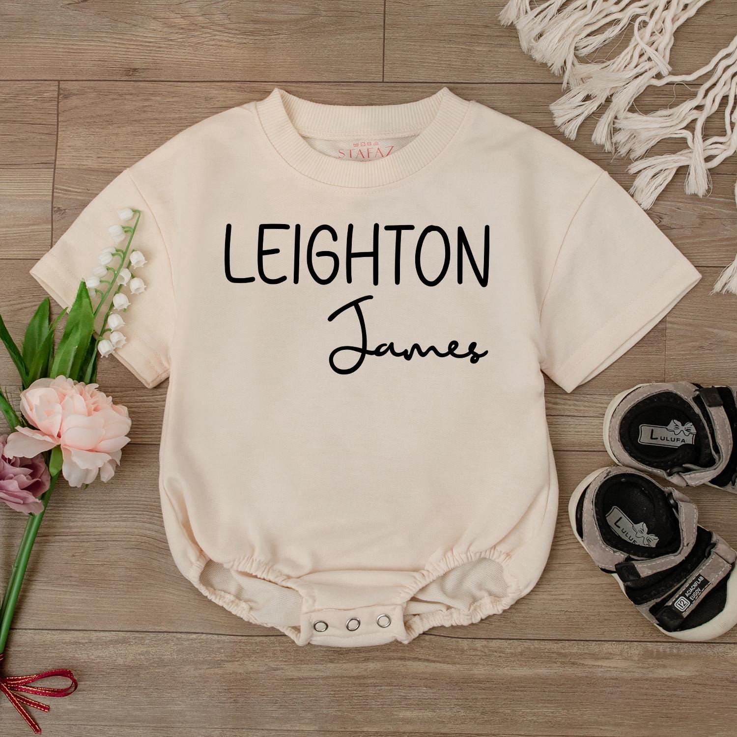 Personalized First & Middle Name Baby Bodysuit Newborn Gift Going Home Outfit Custom Baby Shower Gift Cute Romper Boy/Girl