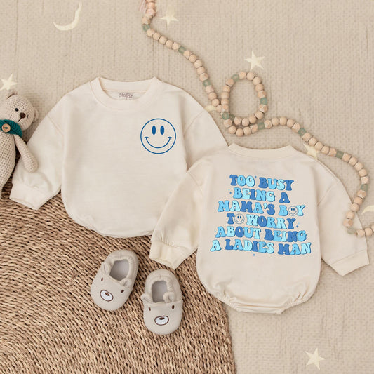 Mama's Boy Baby Romper Sweet Mom's Boy Outfit Baby Shower Gift for Son Pregnancy Announcement Baby Boy Clothes Comfortable Cotton