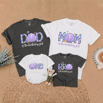 Mermaid First Birthday Matching Family Celebration Shirts for Girls Oneder Under the Sea Party Outfit Soft Cotton Keepsake Gift
