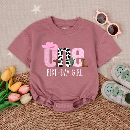 Girl My First Rodeo Birthday Romper Highland Cowgirl Howdy Outfit Baby Girl First Birthday Celebration Natural Cotton Soft Comfortable
