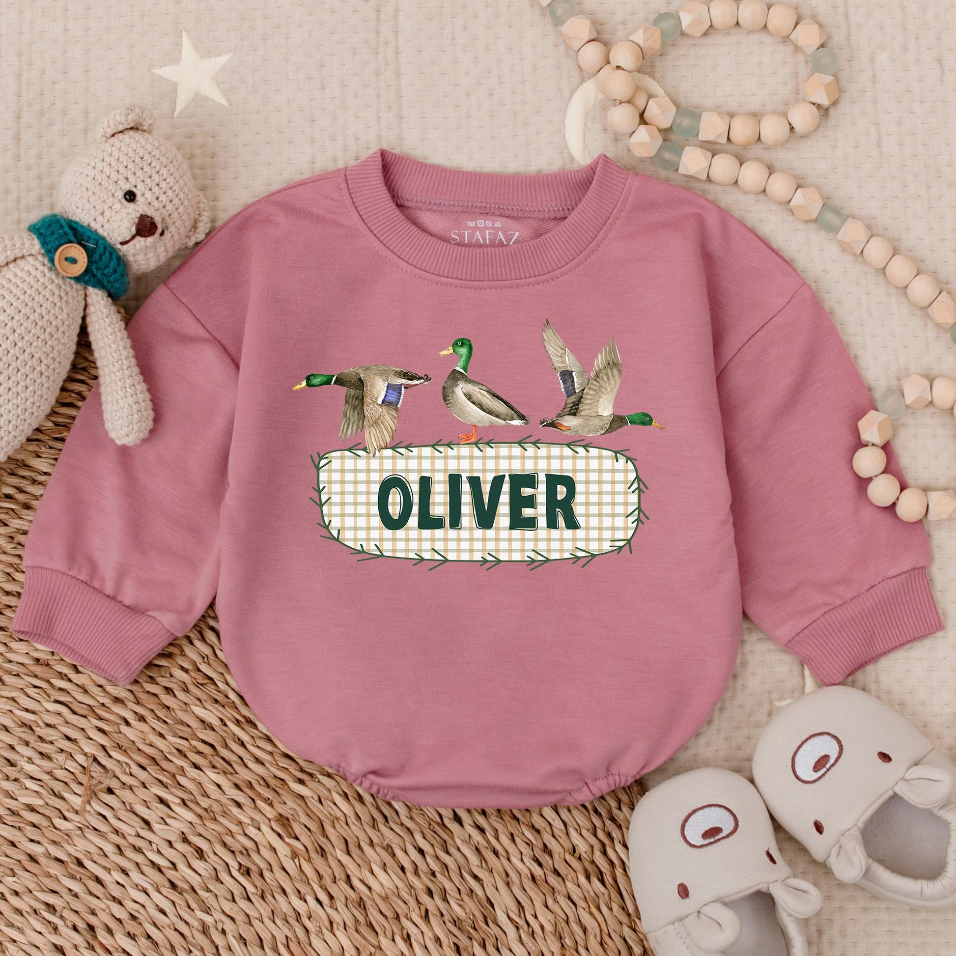 Personalized Mallard Duck Hunting Baby Romper Daddy's Hunting Buddy Cute Duckling Bodysuit Baby Shower Gift for Boys
