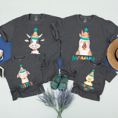 Barnyard First Birthday Boy Shirt Holy Cow I'm One Matching Family Farm Birthday Tee