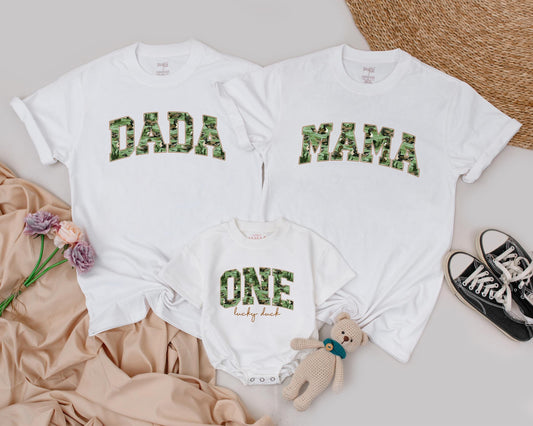 One Lucky Duck Personalized 1st Birthday Shirt for Baby Girl Wild Zoo Animal Safari Theme Matching Family Gift Idea