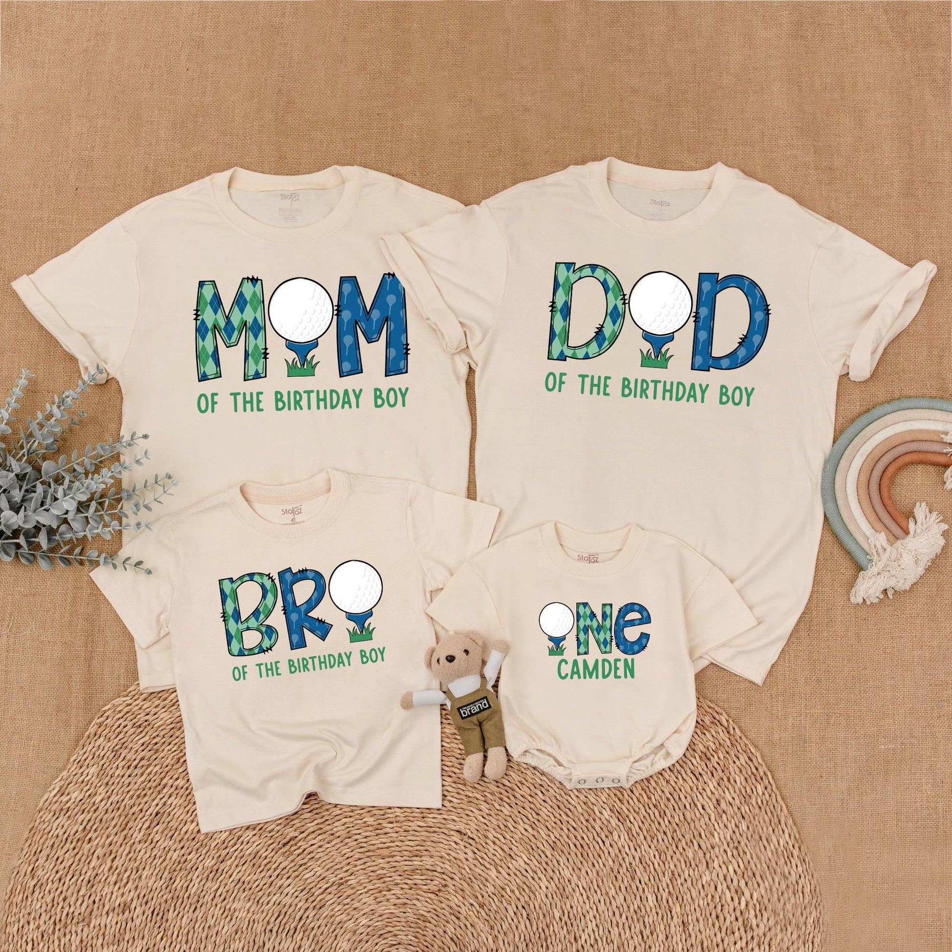 Golf Hole in One First Birthday Family Matching Shirt for Boys Mom and Me Outfits