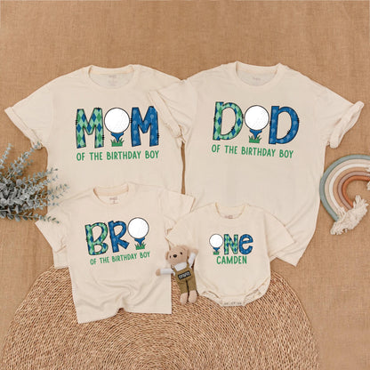 Golf Hole in One First Birthday Family Matching Shirt for Boys Mom and Me Outfits