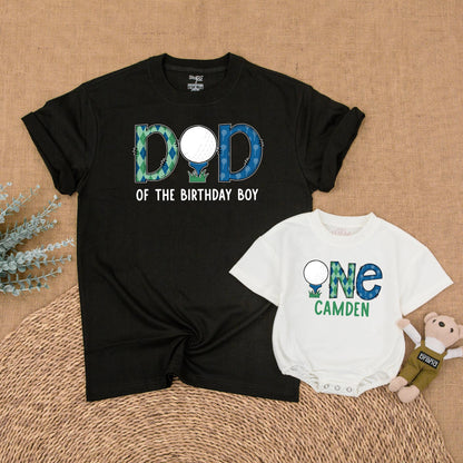 Golf Hole in One First Birthday Family Matching Shirt for Boys Mom and Me Outfits