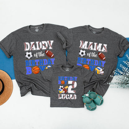 Sports Balls Birthday Family Matching Shirts Custom Team Party Outfits Mommy Dad Kid Guest Apparel
