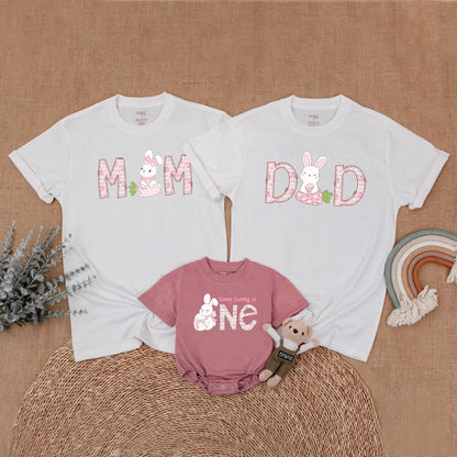 Some Bunny is One Matching Family Birthday Shirts, 1st Birthday Girl Outfits, Bunny Party, Mom & Baby, Custom