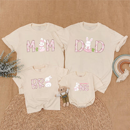 Some Bunny is One Matching Family Birthday Shirts, 1st Birthday Girl Outfits, Bunny Party, Mom & Baby, Custom