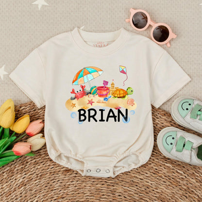 Personalized My First Beach Vacation Baby Romper Summer Bodysuit Infant Girl/Boy Outfit Shower Gift Vacation Romper 1st Vacation