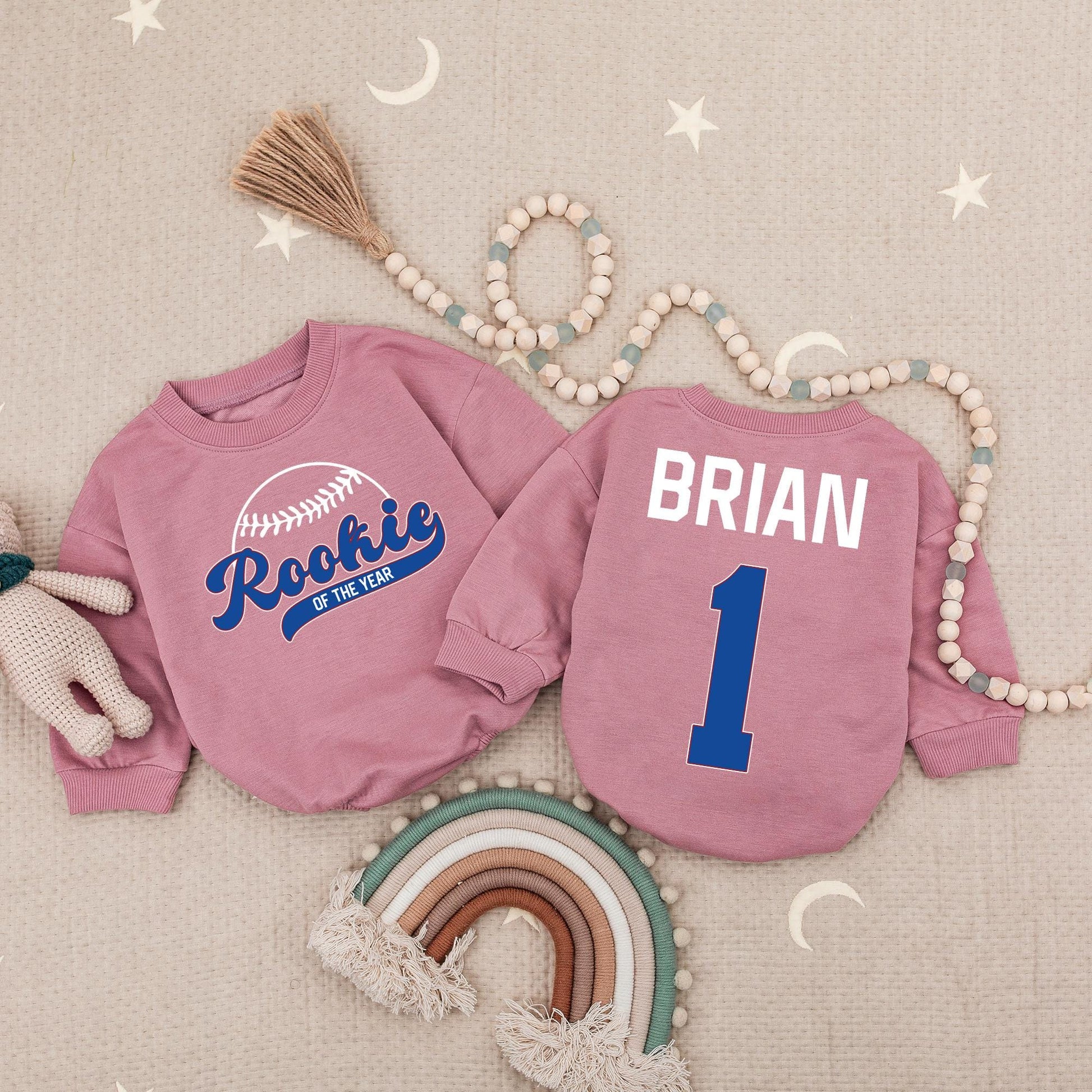 Rookie of the Year Baseball Birthday Romper, Baby Boy 1st Birthday Outfit, Red & Blue Sports Bodysuit for a Fun Celebration
