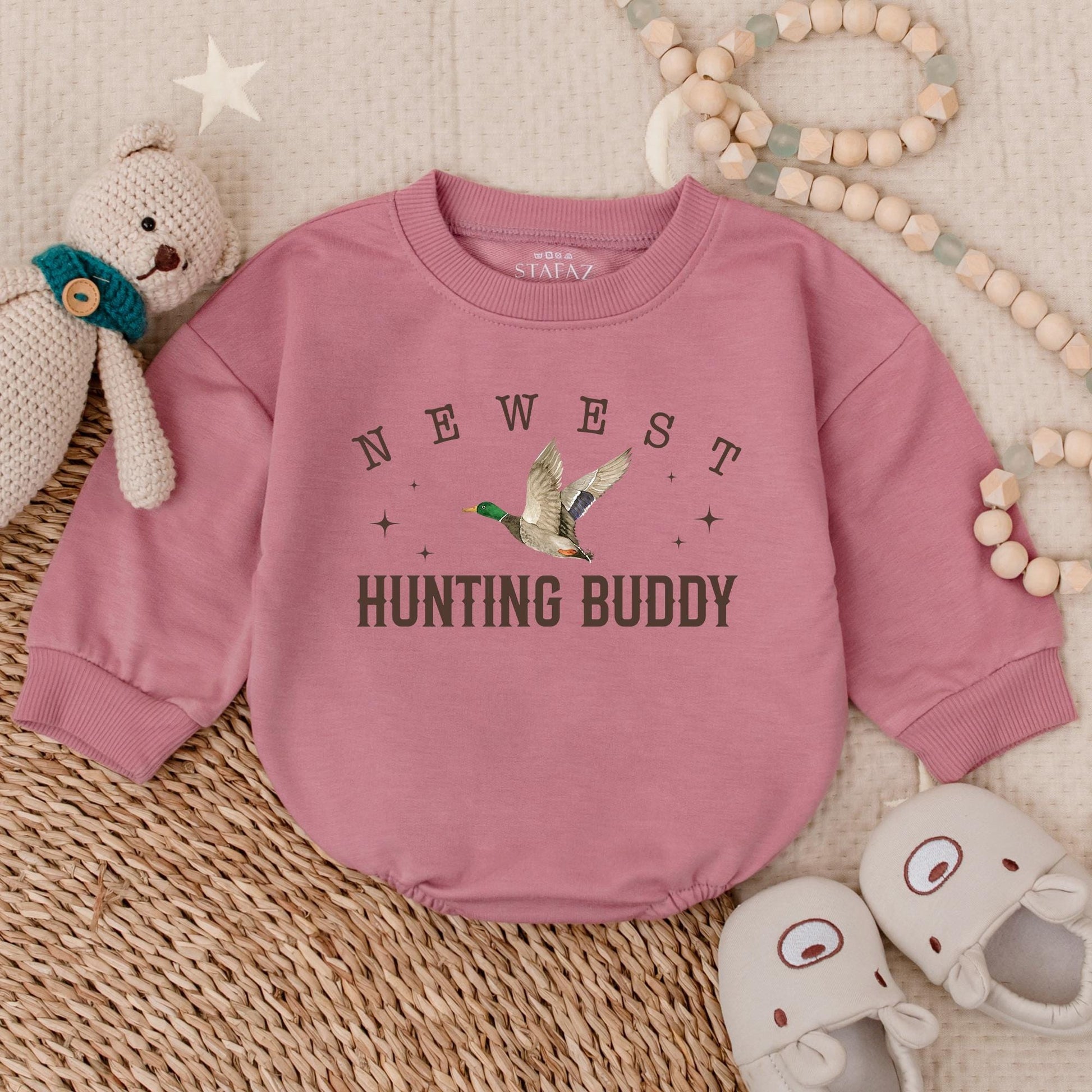 Duck Hunting Buddy Bubble Romper Mallard Duck Baby Bodysuit Adorable Newborn Gift Cute Fall Baby Clothes