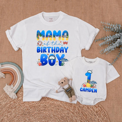 Ocean Birthday Matching Family Shirts Sea Animals Theme First Birthday Party Gift "Oneder the Sea" "Whale Birthday"