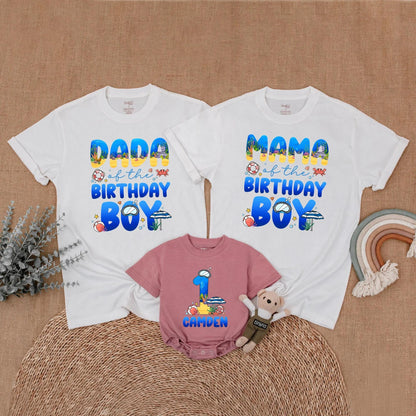 Ocean Birthday Matching Family Shirts Sea Animals Theme First Birthday Party Gift "Oneder the Sea" "Whale Birthday"