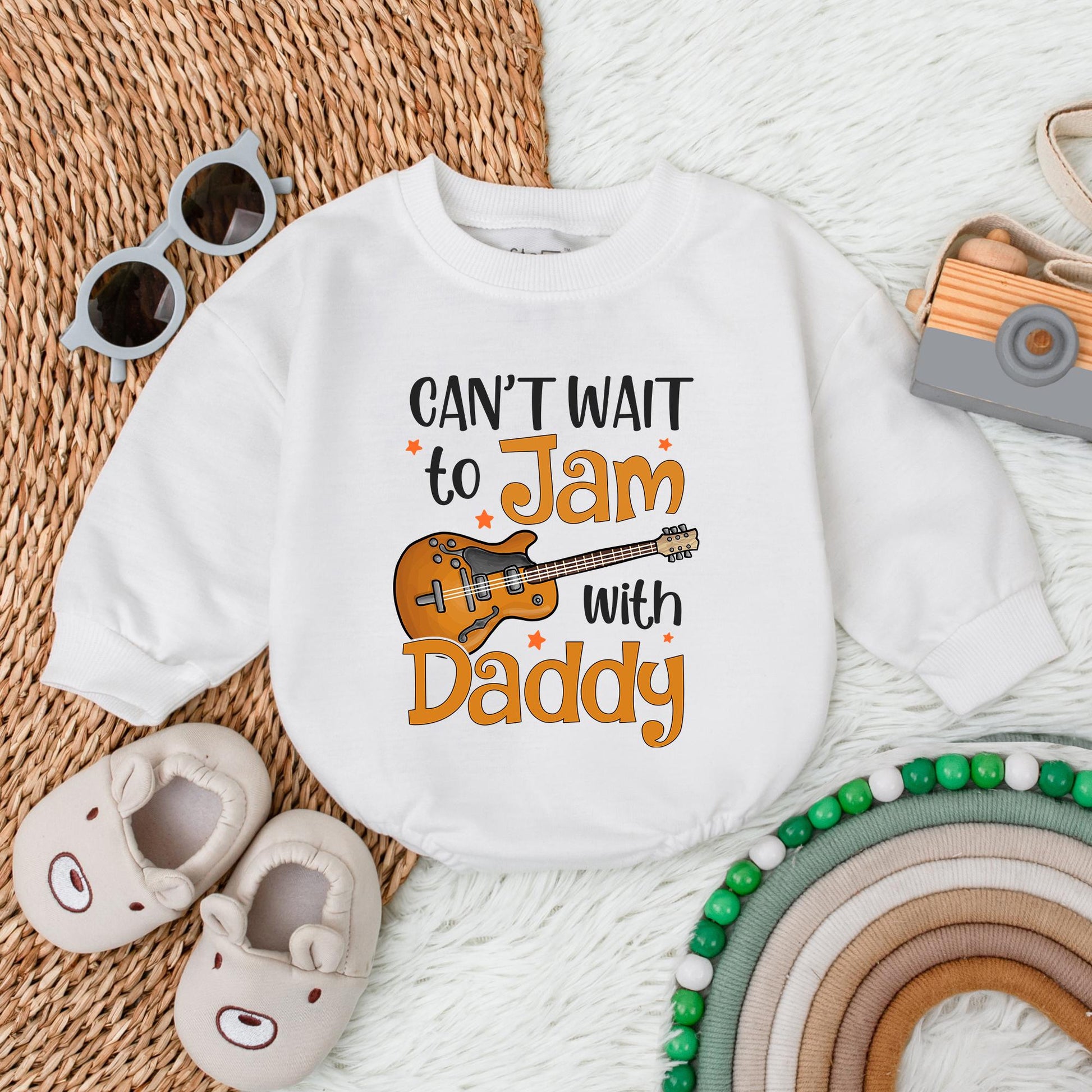 Daddy's Music Buddy Rock Baby Bodysuit & Toddler/Youth Shirts, Plus 'Jam With Daddy' Romper, Perfect Baby Shower Gift