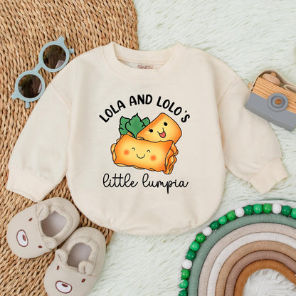 Lola and Lolo's Little Lumpia Baby Romper Cute Food Bodysuit Baby Girl Outfit Lola Grandma Gift