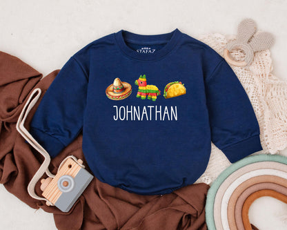 I'm Just Here For The Tacos Romper Personalized 1st Birthday Outfit Cinco De Mayo Taco Tuesday Baby Bodysuit Fiesta