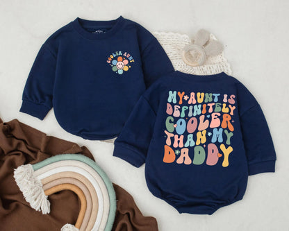 Cool Aunt Baby Bubble Romper Retro Mother's Day Infant Outfit Cute Toddler Bodysuit Newborn Baby Shower Gift
