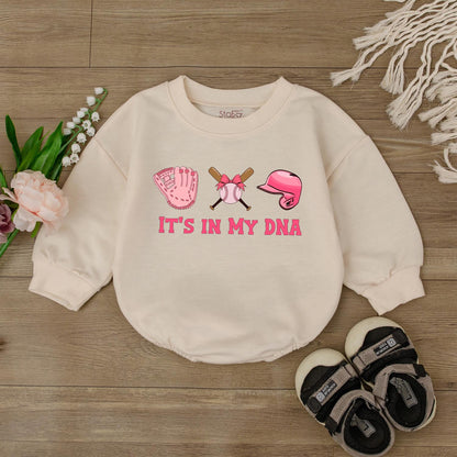 Football It's In My DNA Baby Girl Romper Bodysuit Birthday Outfit Sports Themed Shower Gift Newborn Infant Toddler Apparel