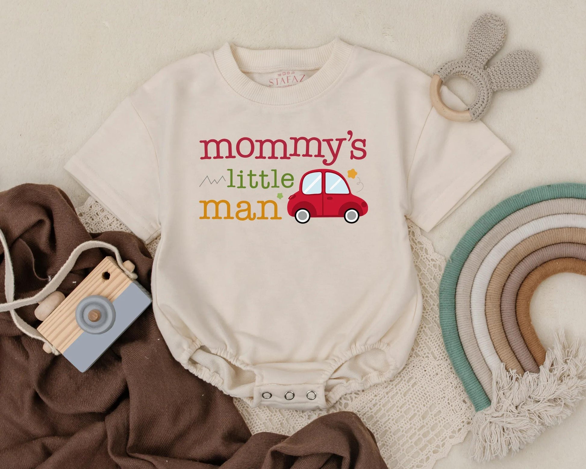 Mommy's Little Man Baby Romper for First Mother's Day, Newborn Boy Clothes Outfit, Funny Bodysuit Gift