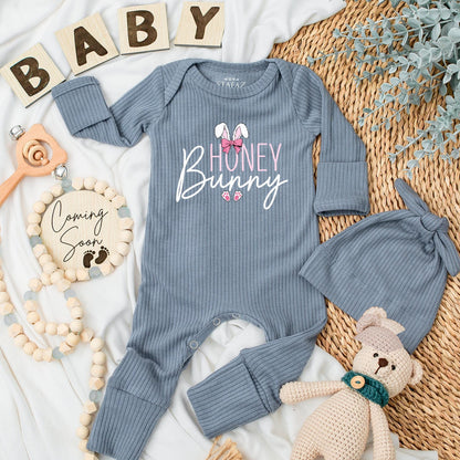 Delightful Honey Bunny Easter Baby Bodysuit a Comfortable Newborn Outfit Perfect Christian Holiday Baby Shower Gift Clothes