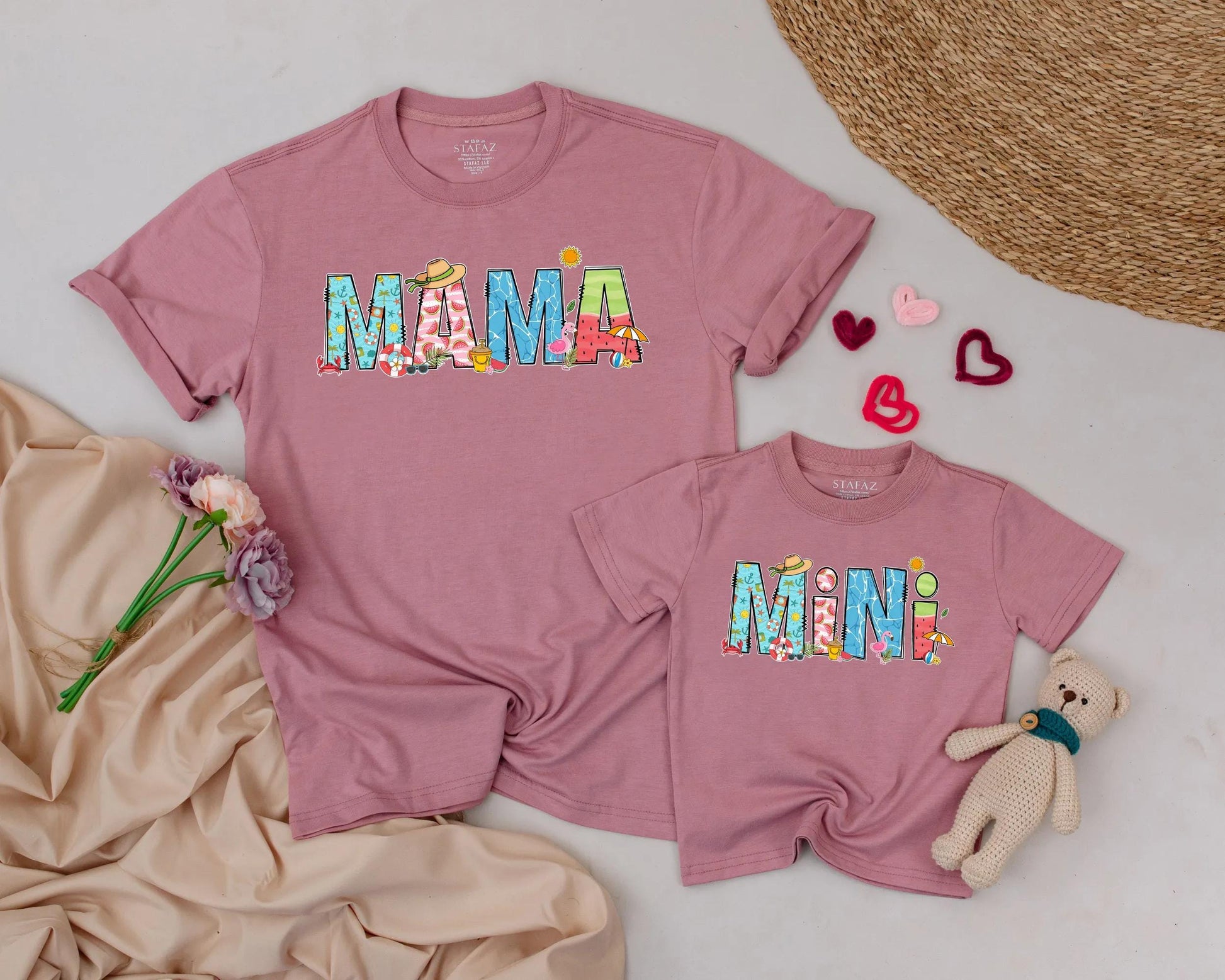 Mama & Mini Matching Tropical Getaway Shirts: Mom and Daughter Beach Vacation Tees Cute Summer Outfit Family Matching Mother's Day Gift 135 chars