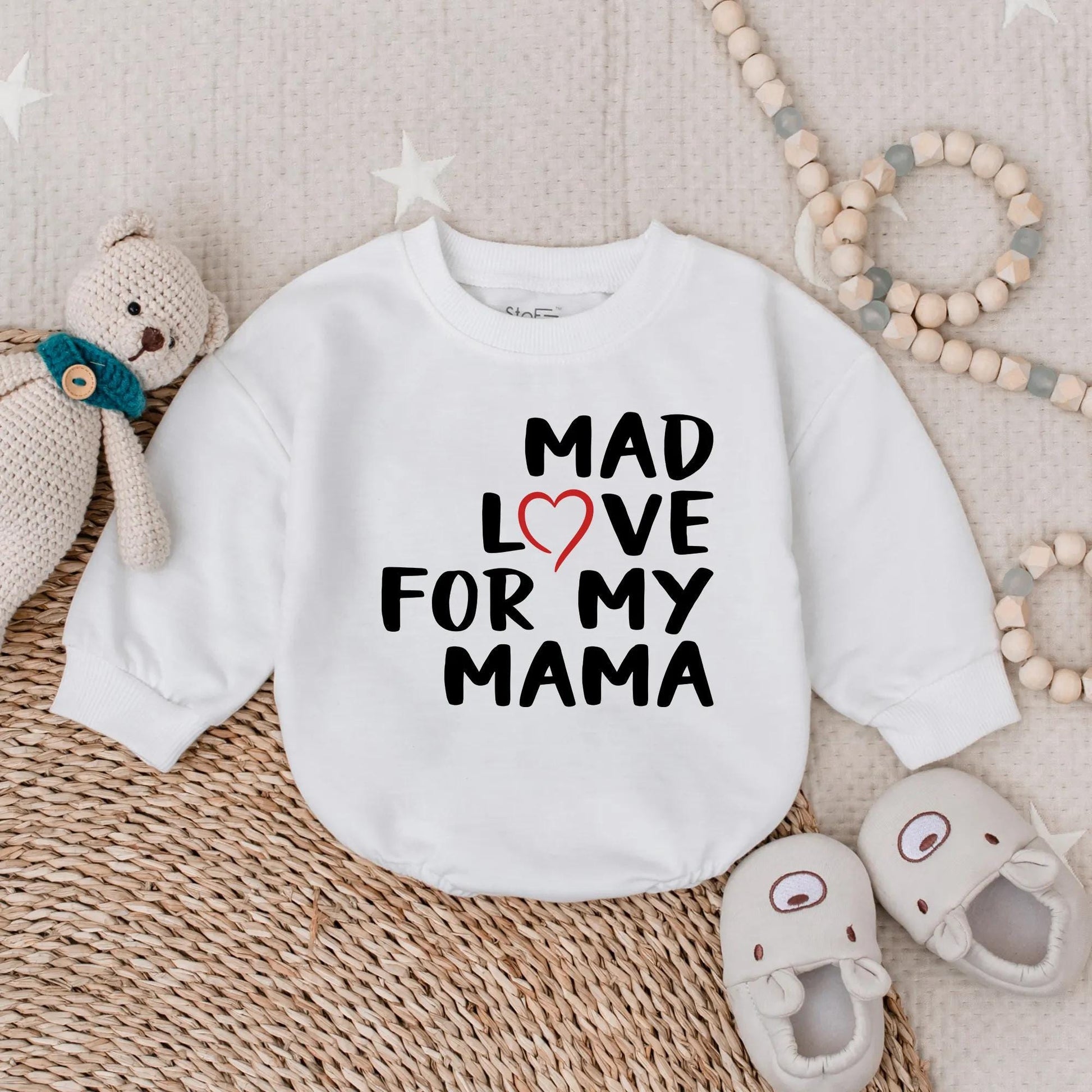Mad Love for My Mama Bubble Romper Sweet First Mother's Day Baby Clothes Newborn Gift for New Moms