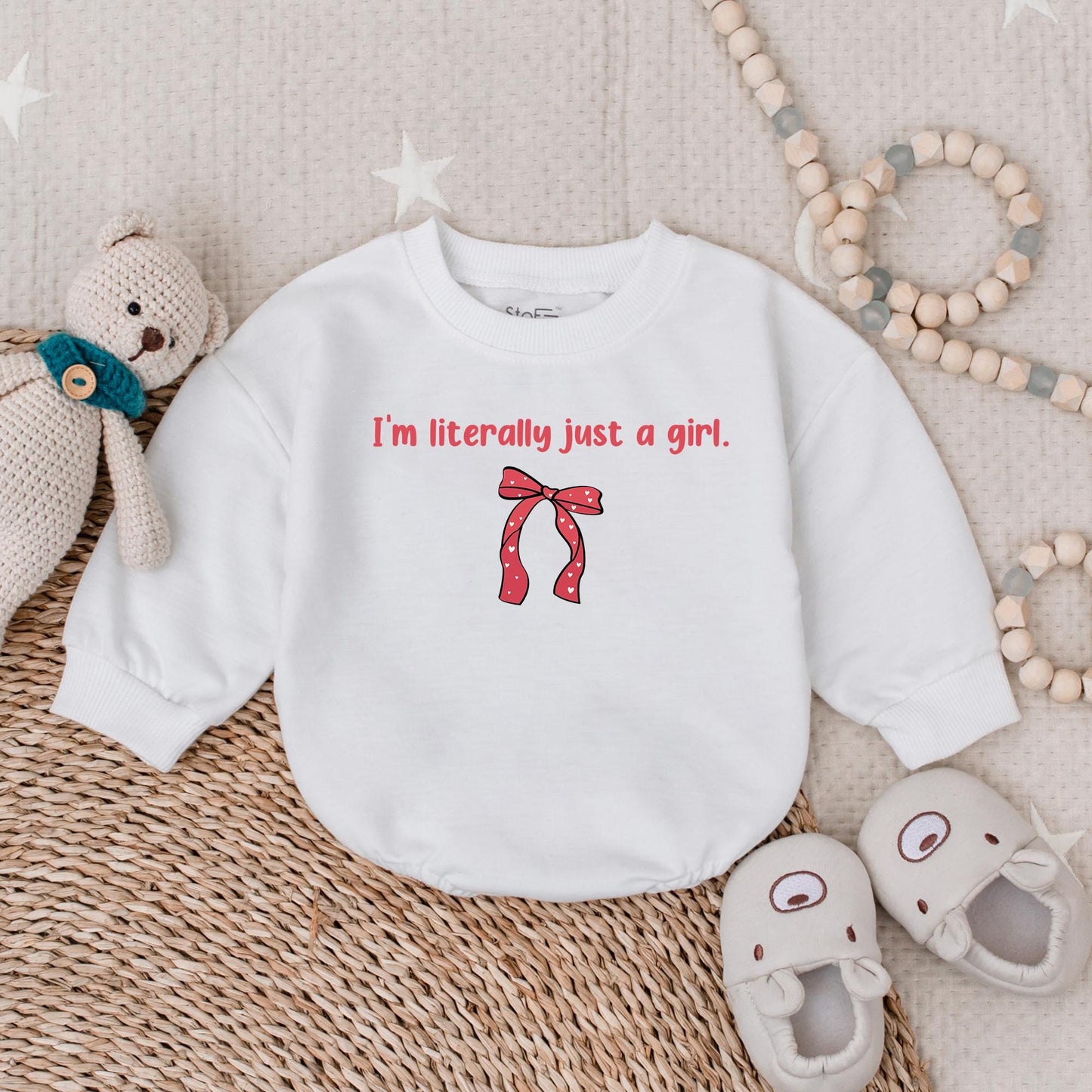 I'm Just A Girl Baby Bubble Romper Perfect Gender Reveal Baby Shower and Coming Home Outfit