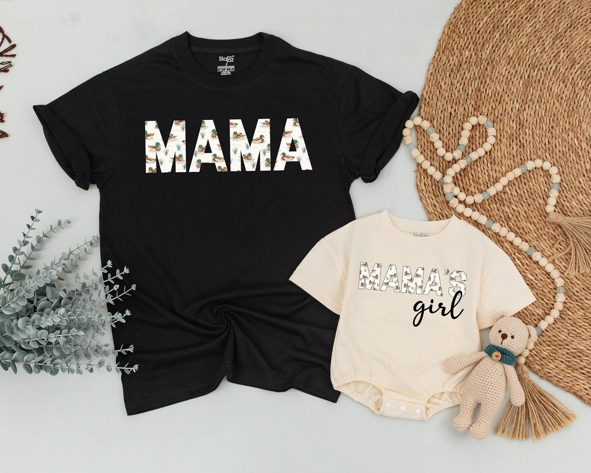 Mama & Mama's Girl Matching Mallard Duck Outfit Nature Inspired Mother Daughter Gift Set Cozy Comfort