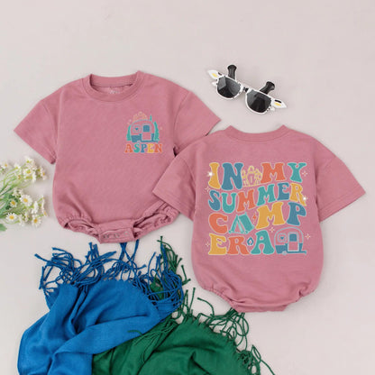 My Summer Camp Era Baby Romper, Retro Adventure Outfit, One Happy Camper Bodysuit, Camping Lover Gift, Natural Gender Neutral Baby Clothes (138 chars)