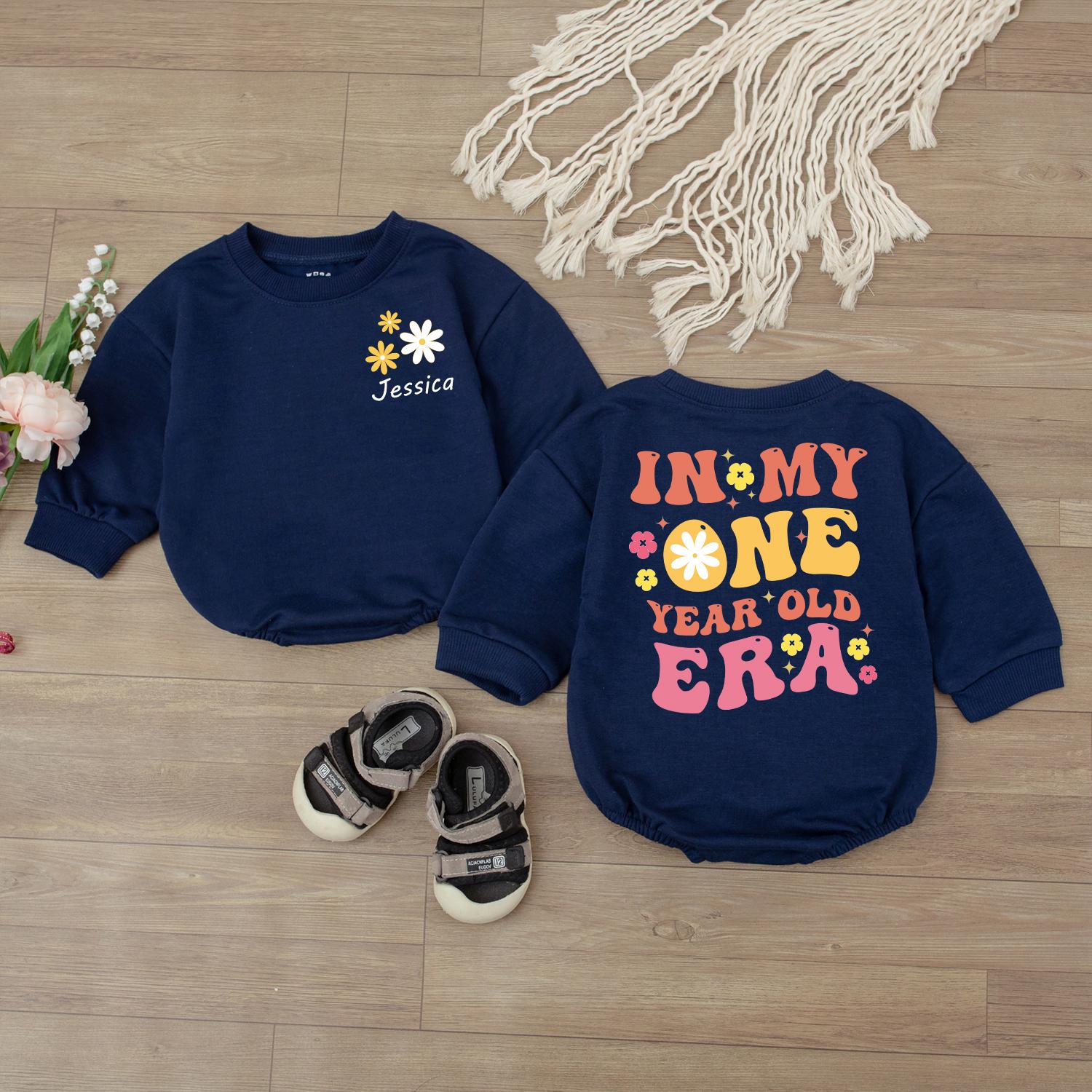 Custom One Year Old Era Baby Girl 1st Birthday Romper Personalized Name Gift for First Birthday Party Outfit Infant Clothes Keepsake