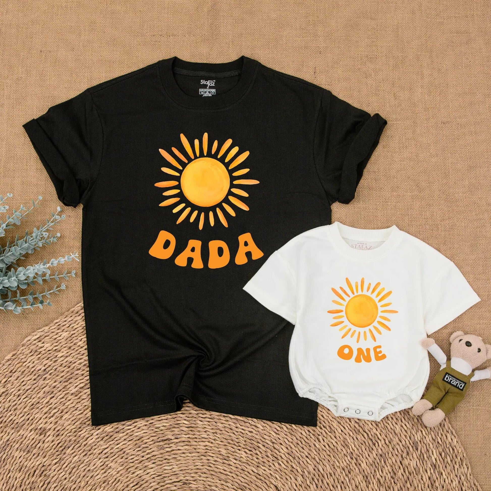 Sunshine First Birthday Mommy and Me Matching Family Shirts First Trip Around The Sun Baby Girl Party Outfit Comfortable