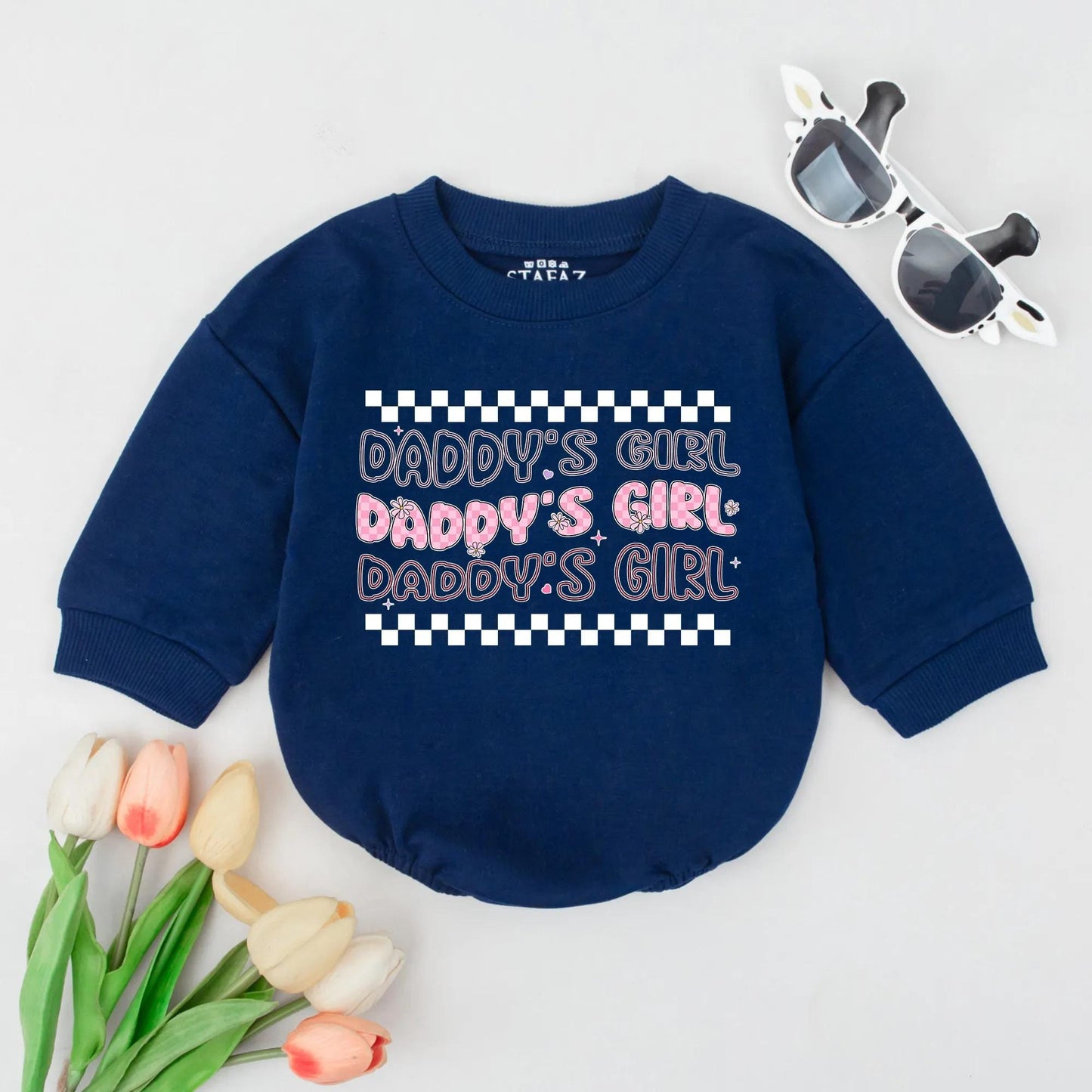 Daddy's Girl Bubble Romper Newborn Baby Girl Outfit - Funny 'Daddy's Little Girl' Bodysuit Baby Shower Gift Infant Clothes