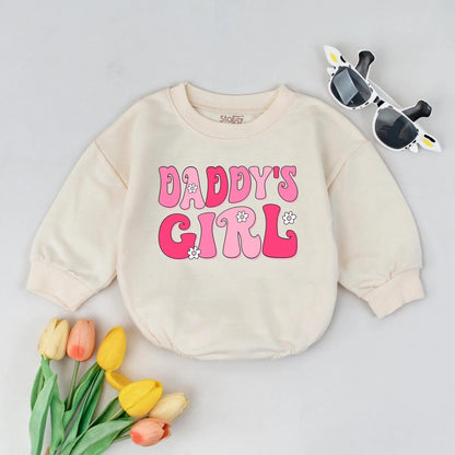 Daddy's Girl Retro Romper Groovy Newborn Bodysuit Baby Shower Gift Infant Clothes Cute Baby Girl Outfit