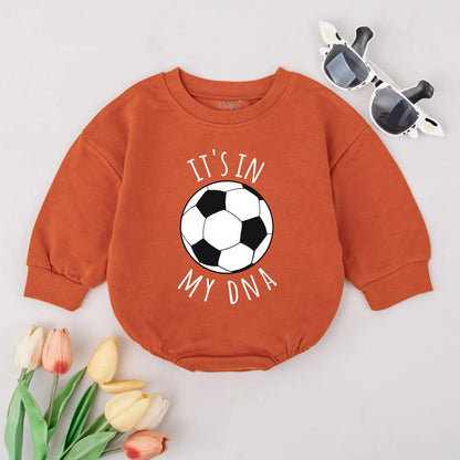 Funny Soccer Baby Bubble Romper 'It's in My DNA' Bodysuit Cute Infant Outfit Newborn Boy Girl Sports Fan Gift Baby Shower Present Idea