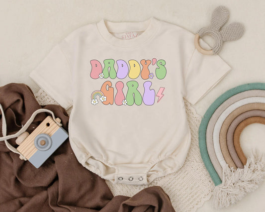 Daddy's Girl Baby Bodysuit - Retro Aesthetic Pastel Romper for Baby Girl - Coming Home Outfit Gift