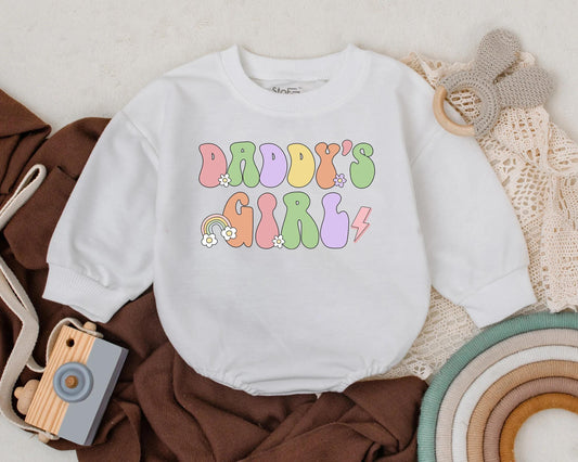 Daddy's Girl Baby Bodysuit - Retro Aesthetic Pastel Romper for Baby Girl - Coming Home Outfit Gift