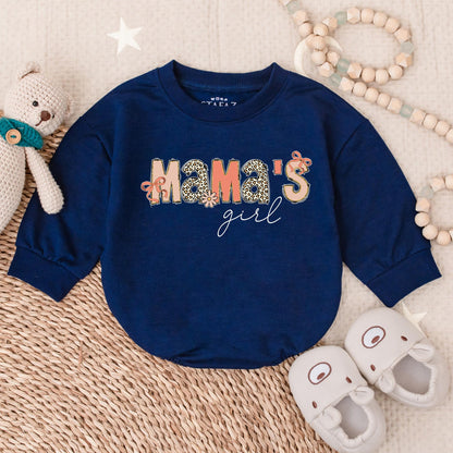 Mama's Girl Checker Bubble Romper Adorable Baby Girl Clothes Sweet Mother's Day Gift for Mommy's Little Bestie